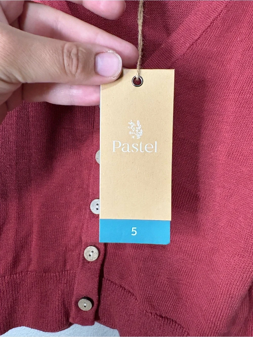 Pastel Button-Front Cardigan – “Sherbet” Maroon | NWT Size 5